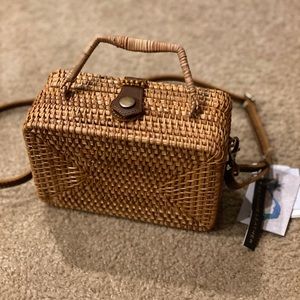 Rattan straw bag with Handle